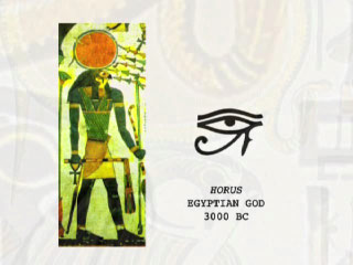 Это – Хор (Horus), Бог Солнца в Древнем Египте.